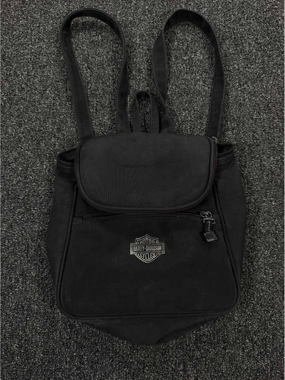 Harley-Davidson Black Canvas Backpack with Logo